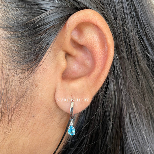 Emerald Drop 14K Solid Gold Earring