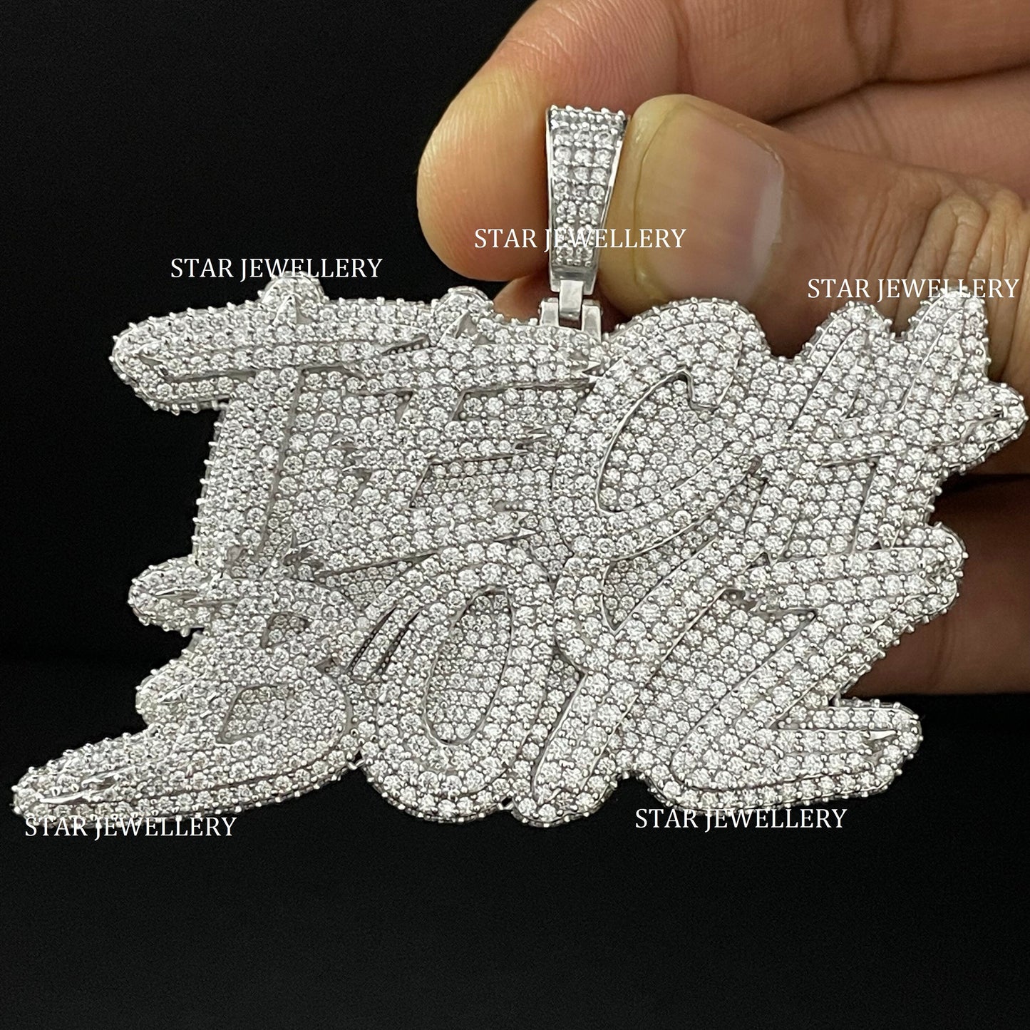 Custom VVS1 Moissanite Icedout Pendant
