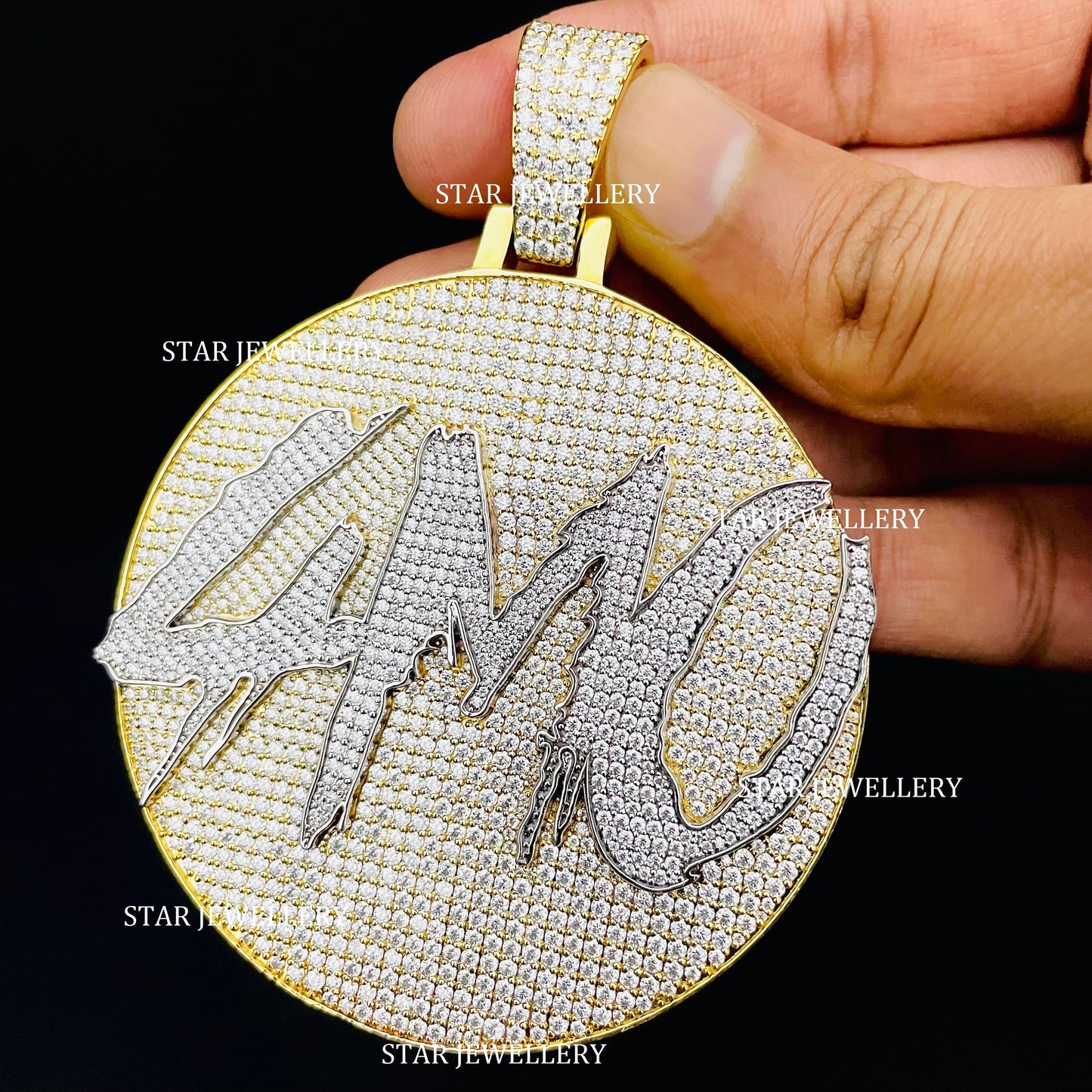 VVS Moissanite Custom Logo Icedout Pendant
