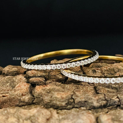 Micro Pave Set Diamond Eternity Band Ring