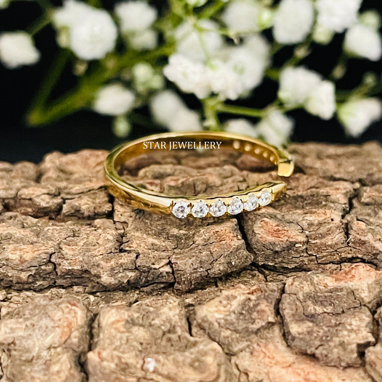 14K Solid Gold Pave Set Diamond Claw Ring