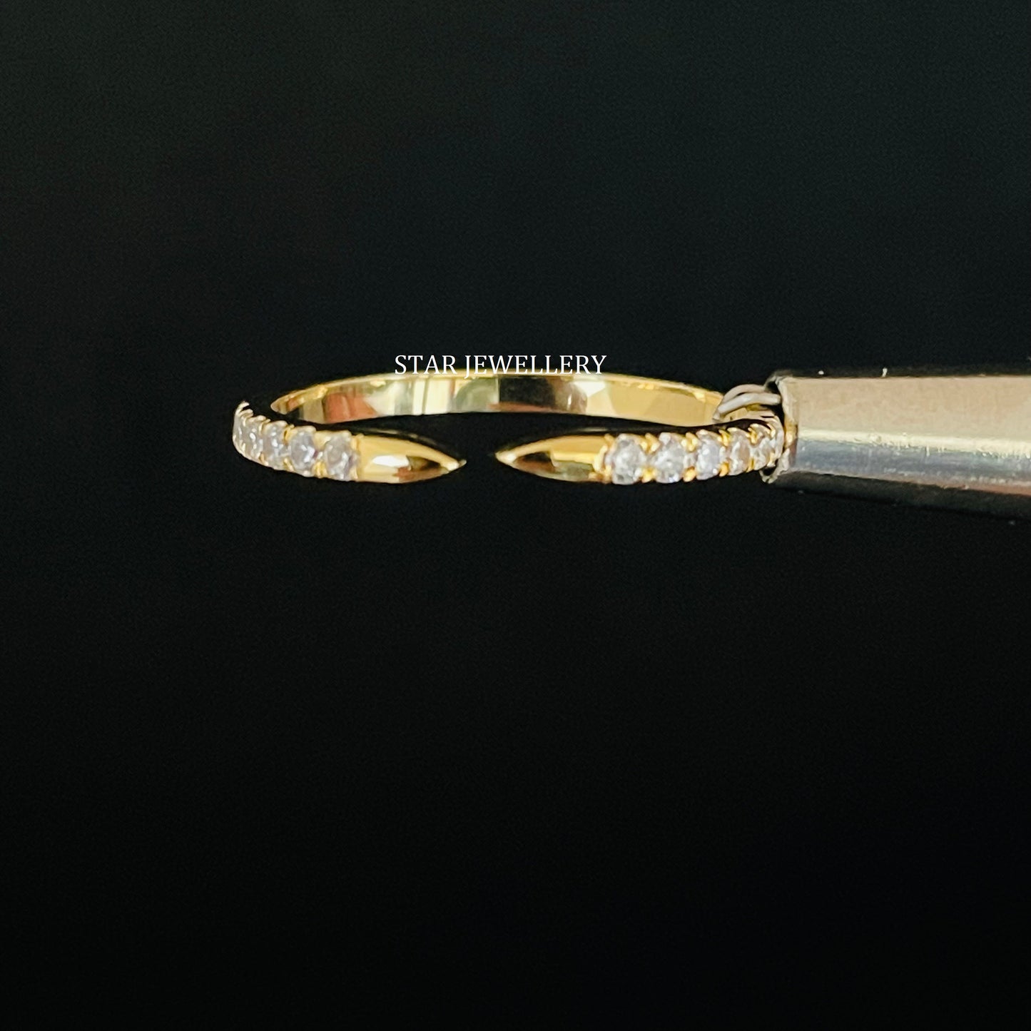 14K Solid Gold Pave Set Diamond Claw Ring
