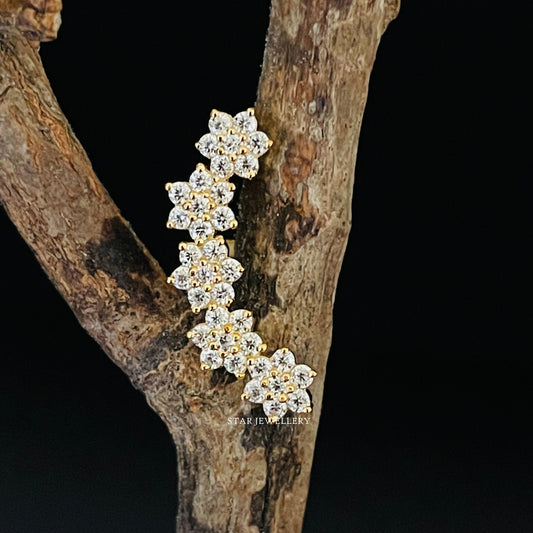 14K Solid Gold Curved Ear Crawler for her