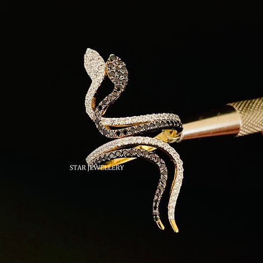 Antique Natural Diamond Twin Snake Ring