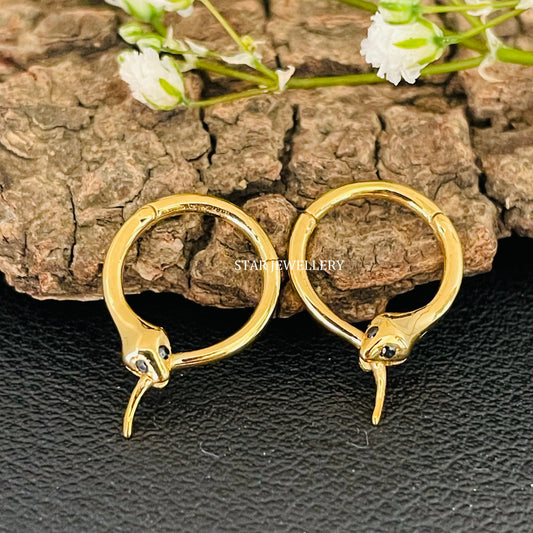 14K Solid Gold Snake Daith Piercing