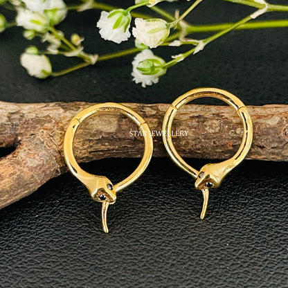 14K Solid Gold Snake Daith Piercing