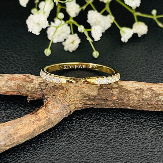 14K Solid Gold Pave Set Diamond Claw Ring