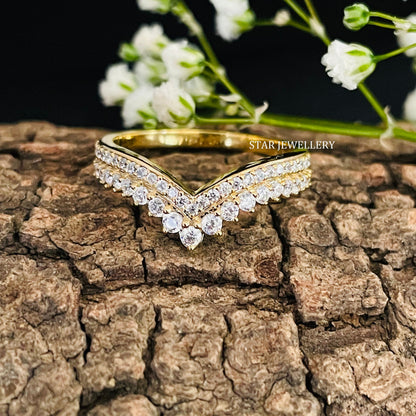 14K Solid Gold Natural Diamond Matching Band for Solitaire Engagement Ring