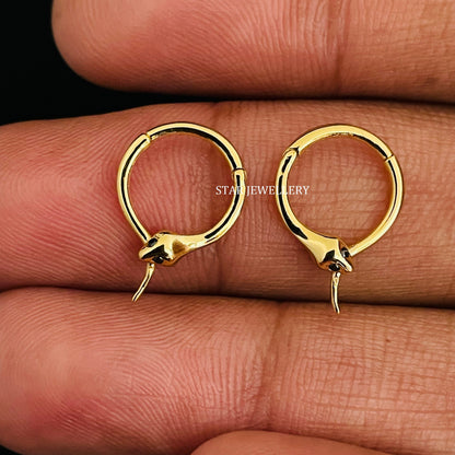 14K Solid Gold Snake Daith Piercing