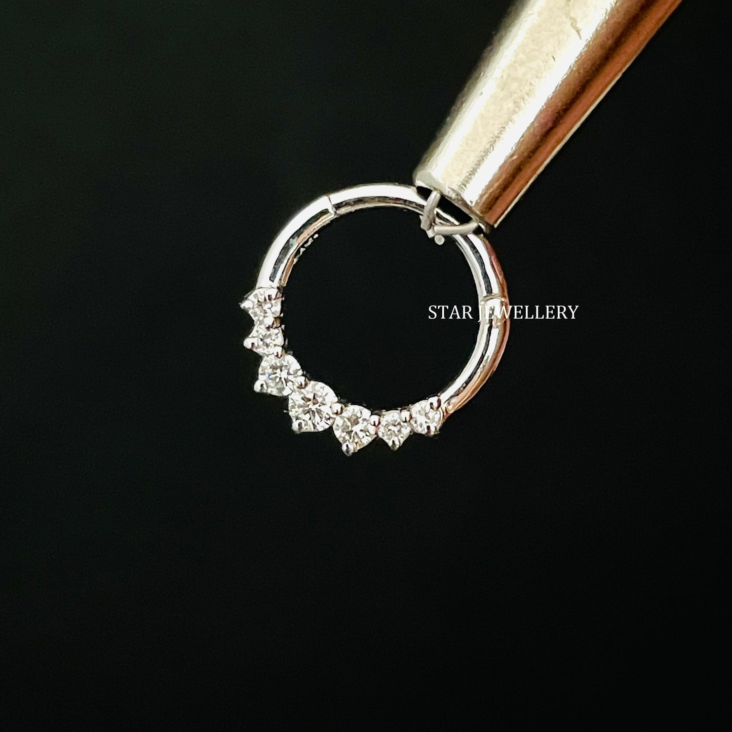 Natural Diamond Solid Gold Daith Piercing