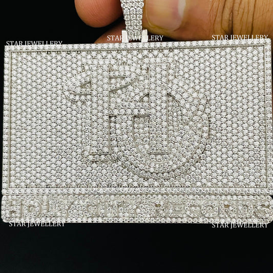 VVS Moissanite Custom Logo Icedout Pendant