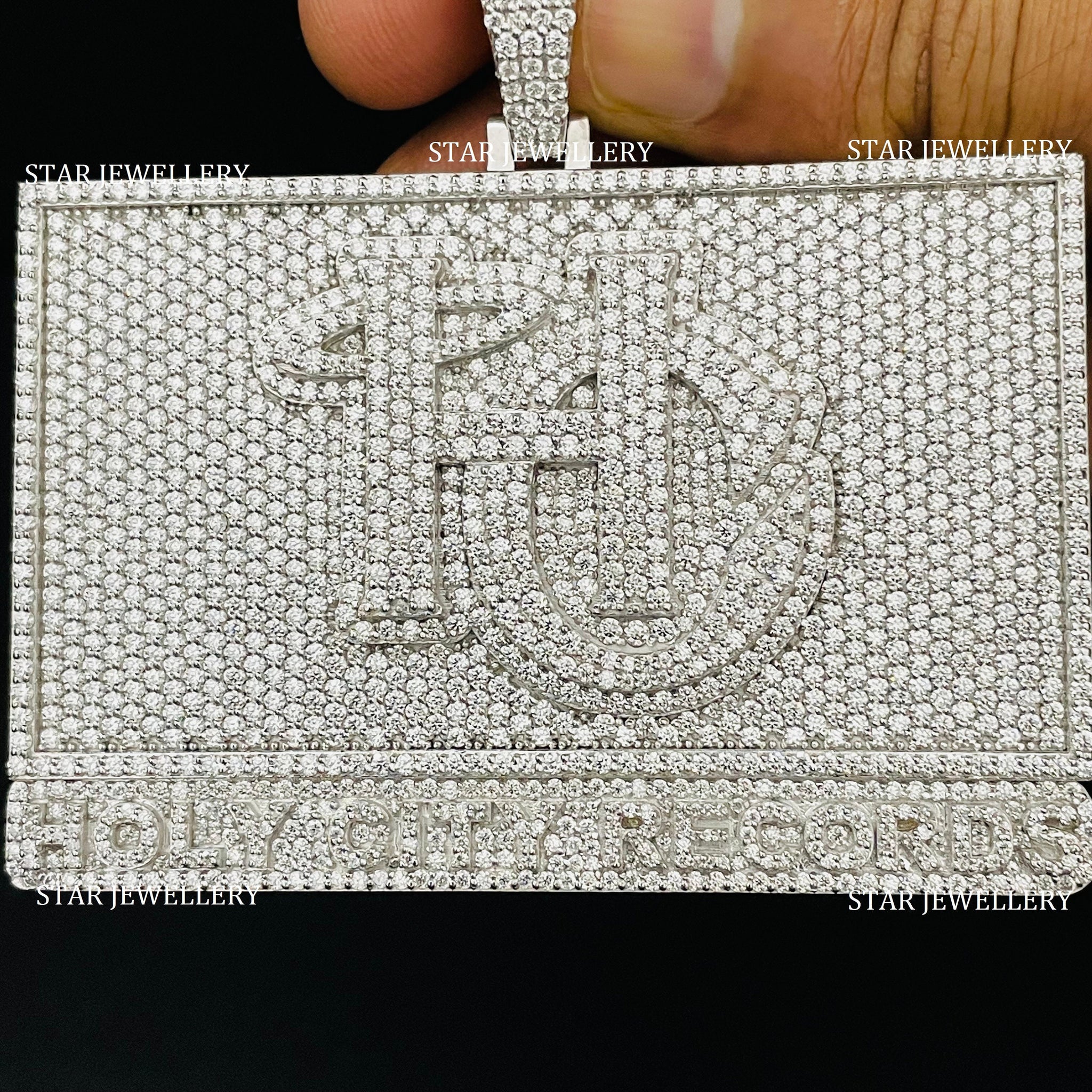 VVS Moissanite Custom Logo Icedout Pendant