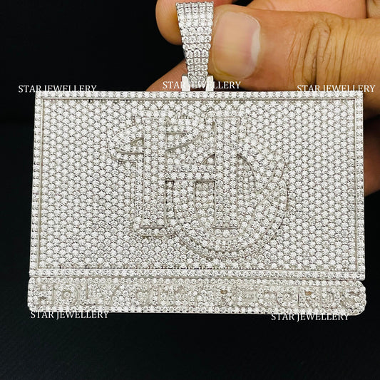 VVS Moissanite Custom Logo Icedout Pendant
