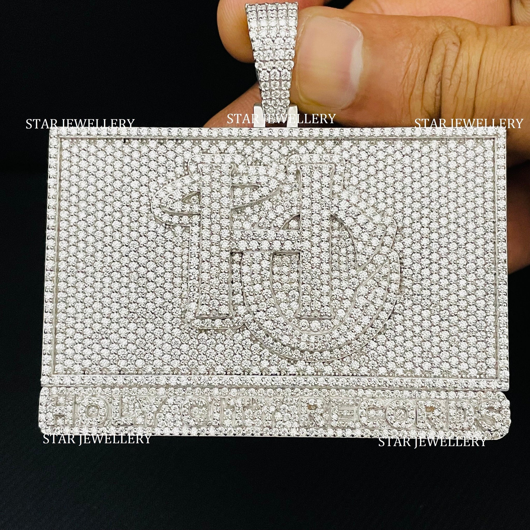 VVS Moissanite Custom Logo Icedout Pendant