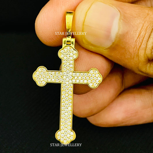Delicate Natural Diamond Cross Pendant