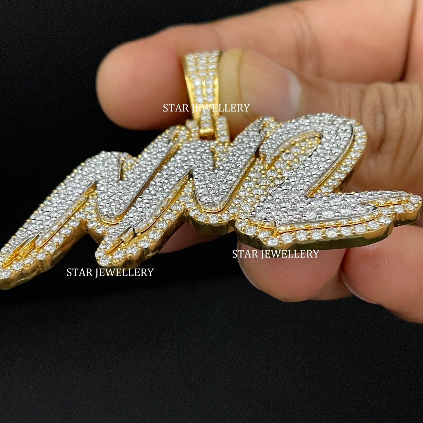 Custom Letter Name VVS Moissanite Icedout Letter Pendant