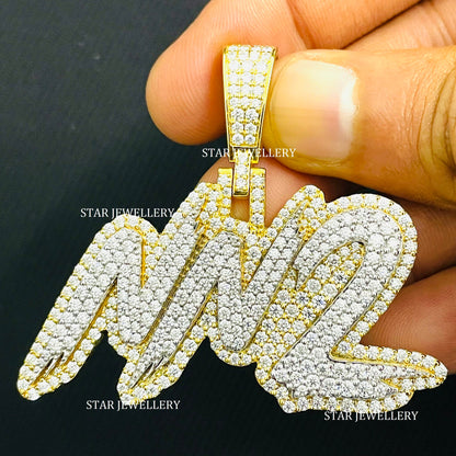 Custom Letter Name VVS Moissanite Icedout Letter Pendant