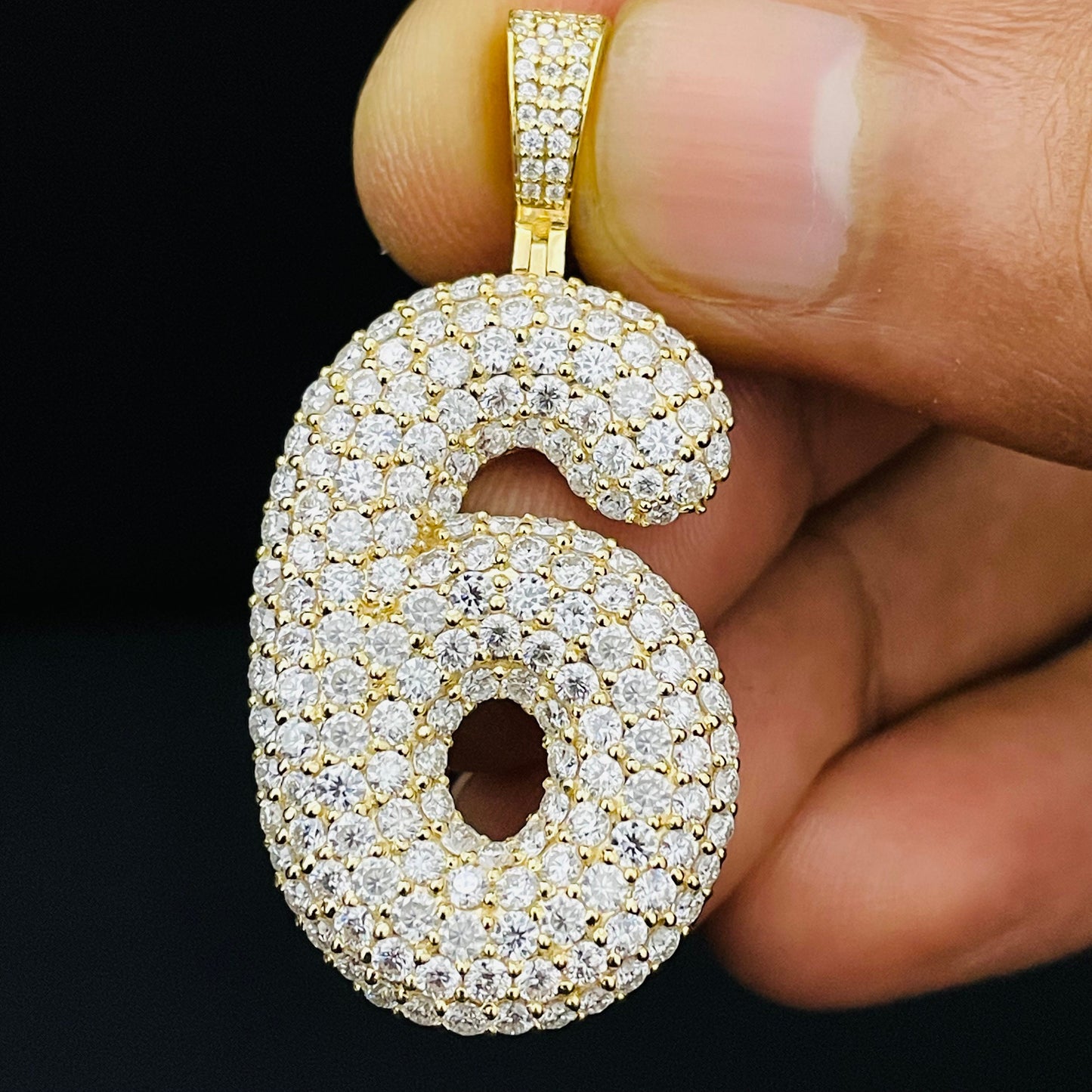 Bubble Number Moissanite Pendant