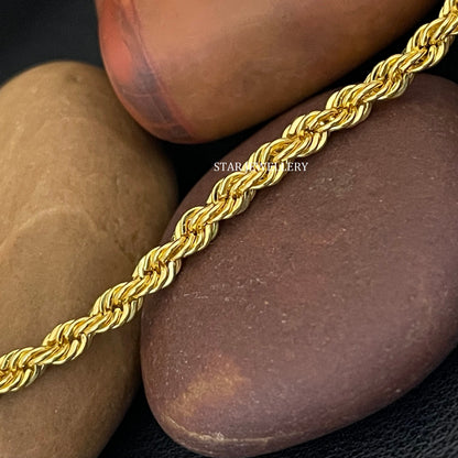 18K Gold Rope Chain for Pendants