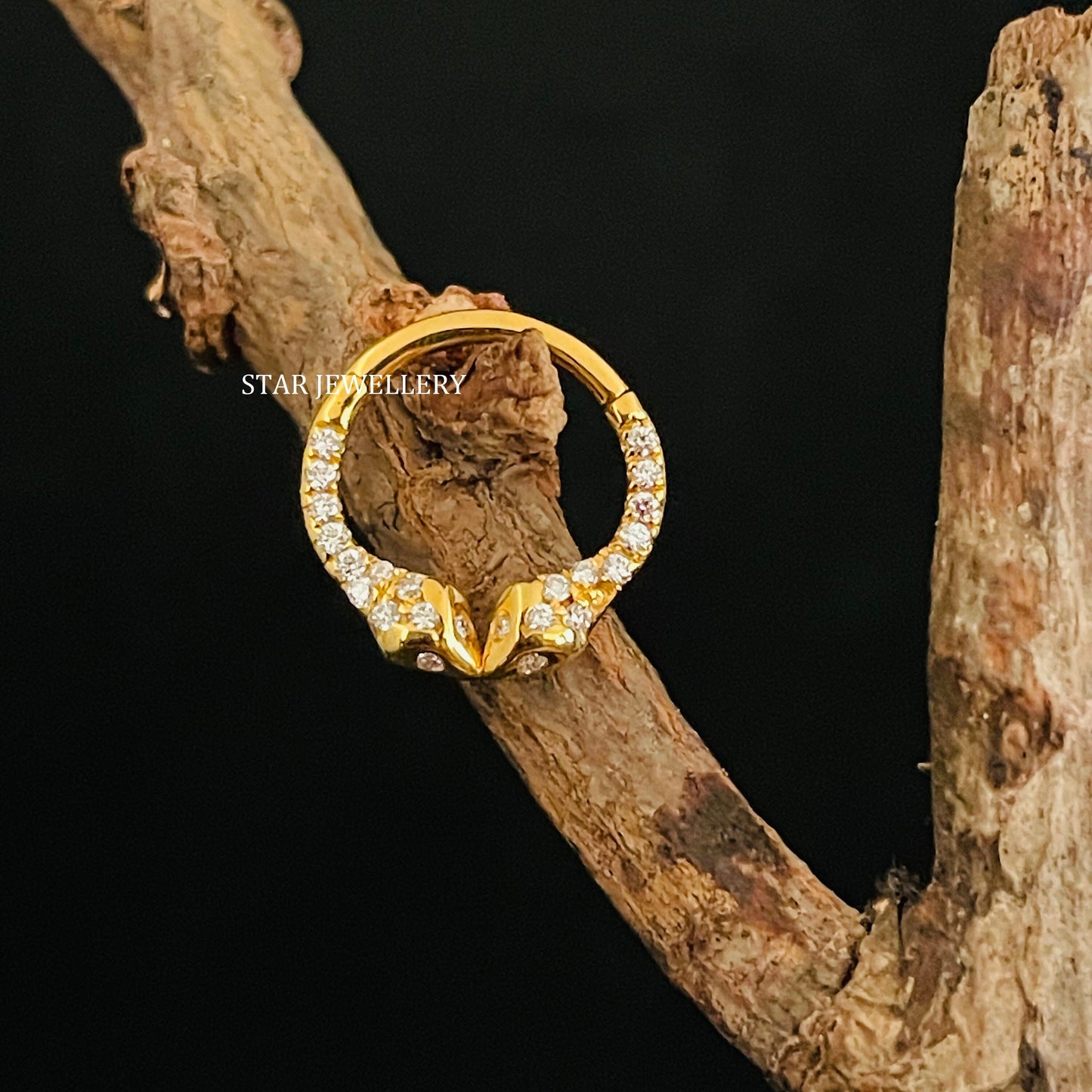 Natural Diamond Dual Snake Septum Piercing