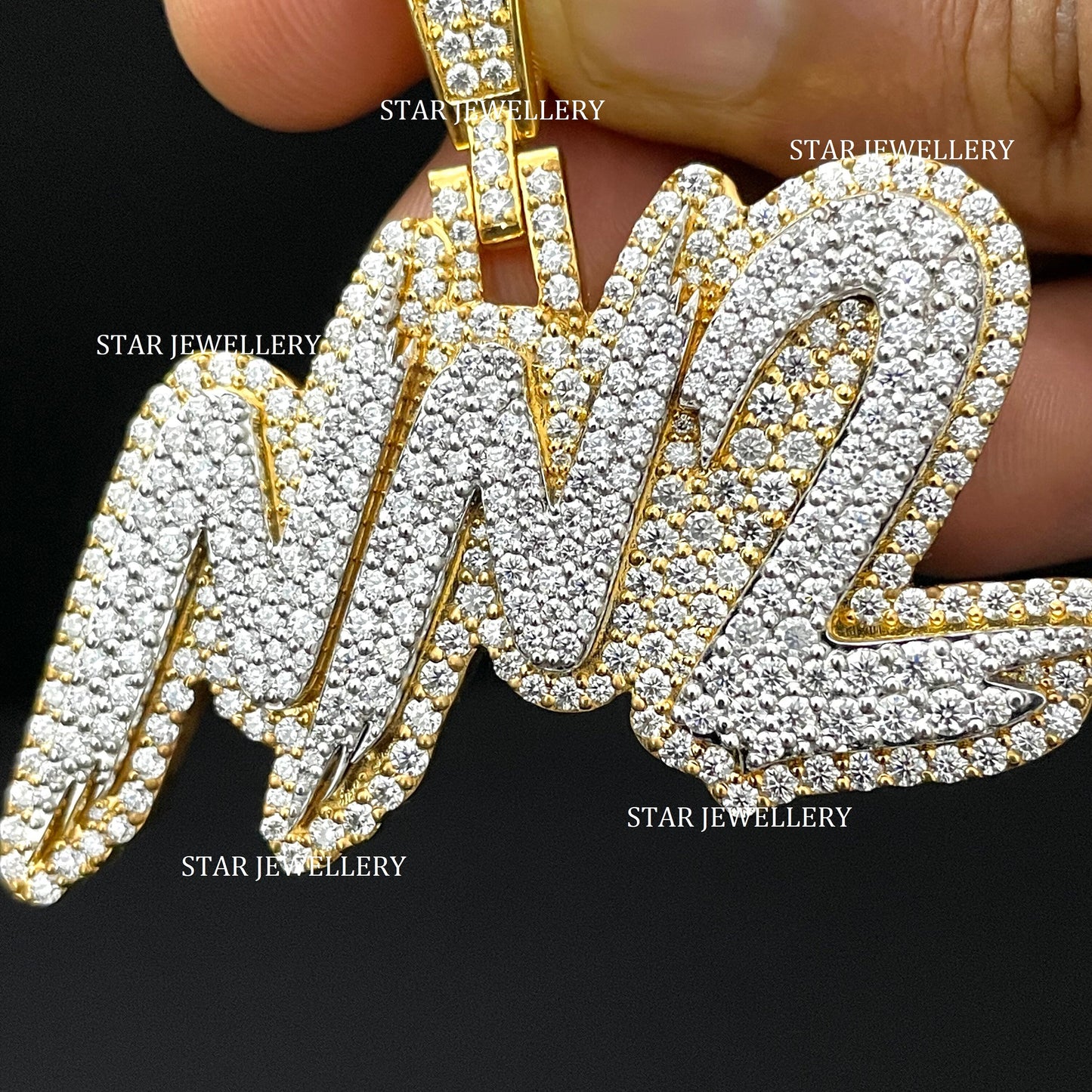 Custom Letter Name VVS Moissanite Icedout Letter Pendant