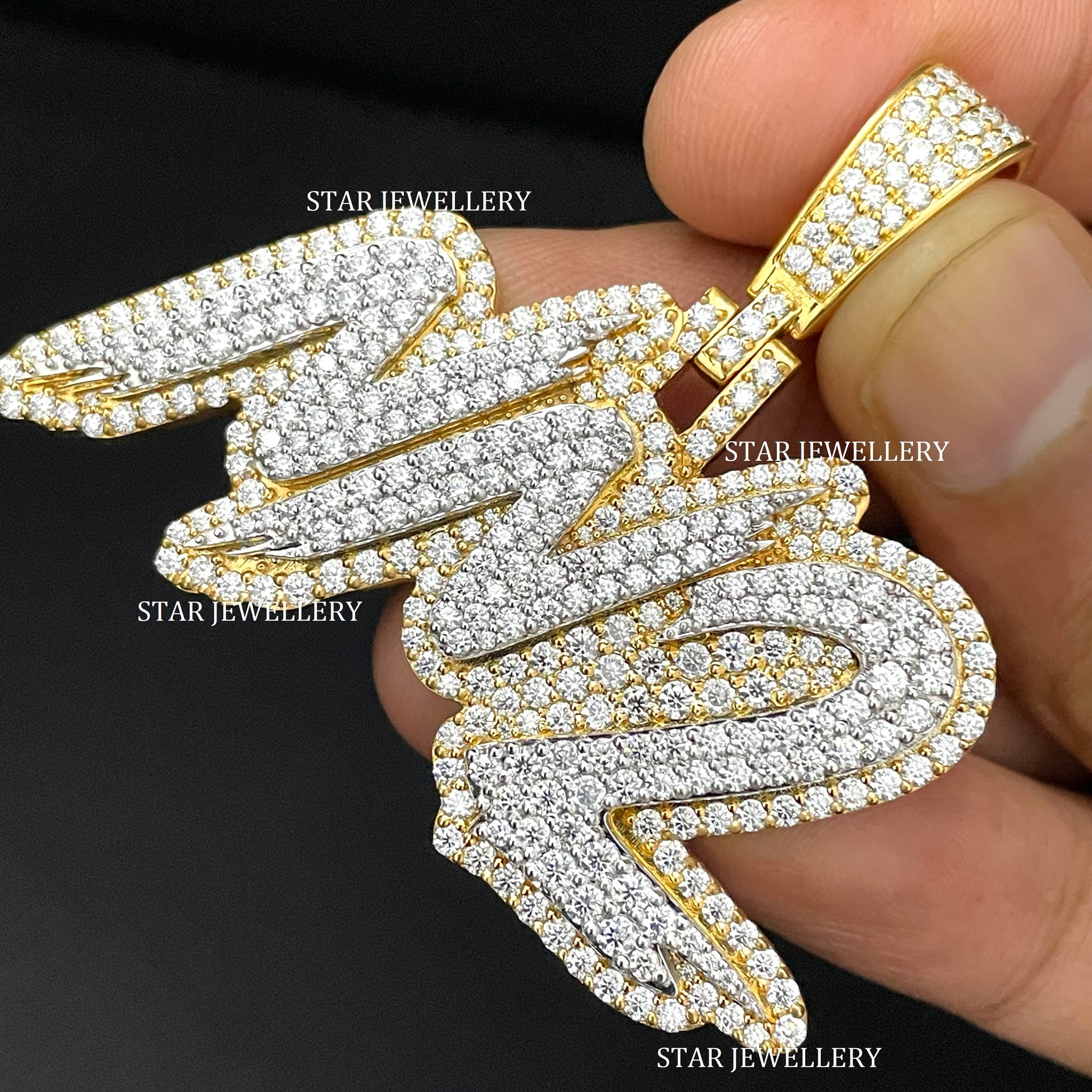 Custom Letter Name VVS Moissanite Icedout Letter Pendant