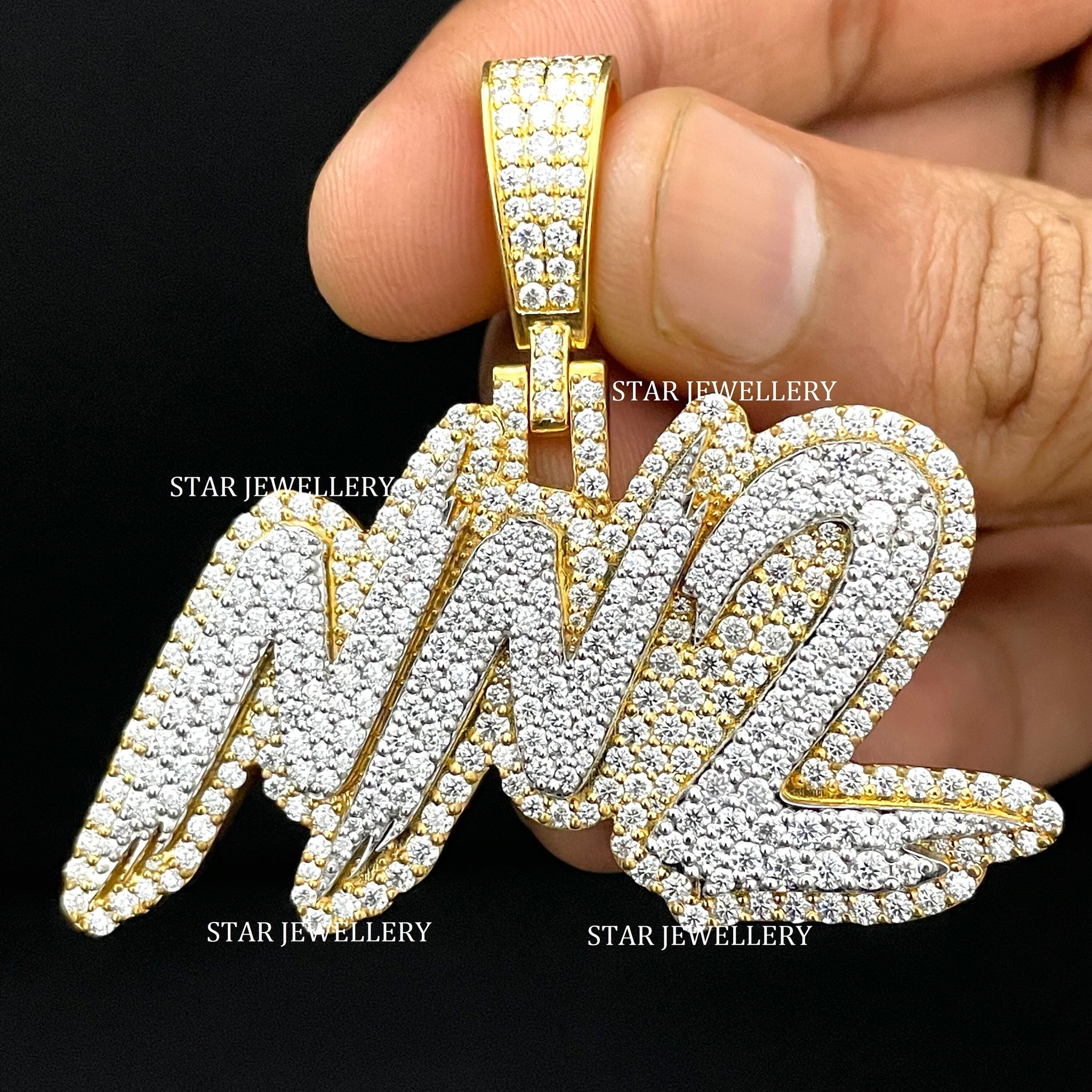 Custom Letter Name VVS Moissanite Icedout Letter Pendant