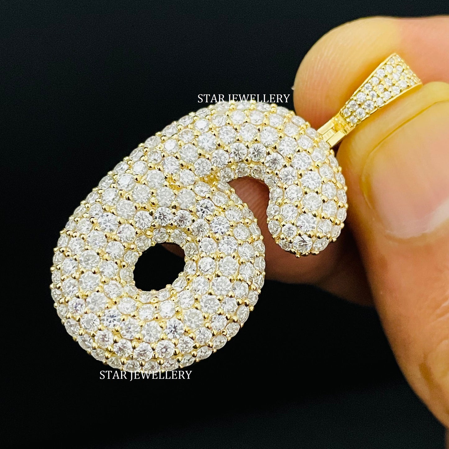 Bubble Number Moissanite Pendant