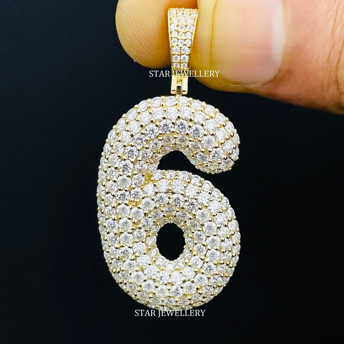 Bubble Number Moissanite Pendant