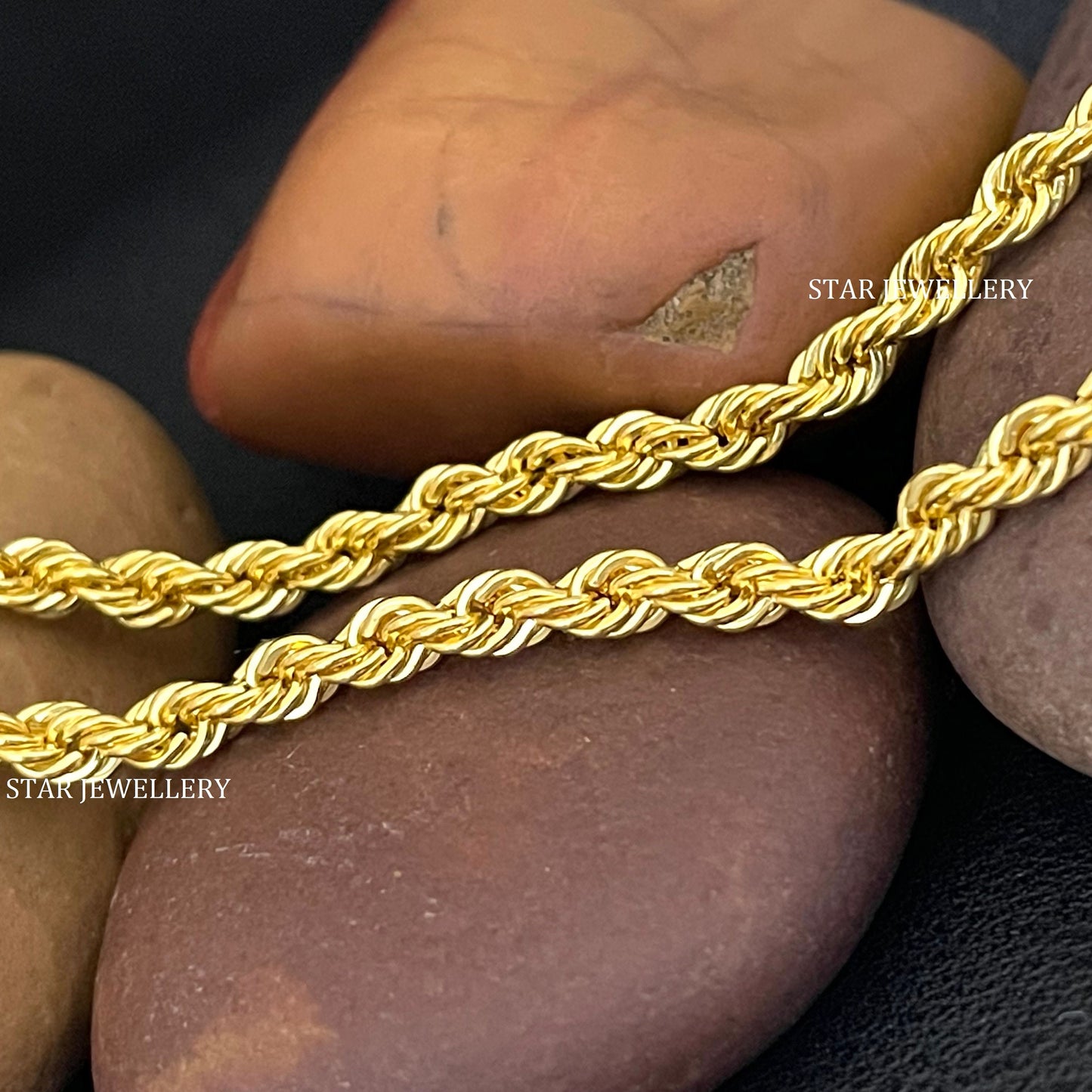18K Gold Rope Chain for Pendants