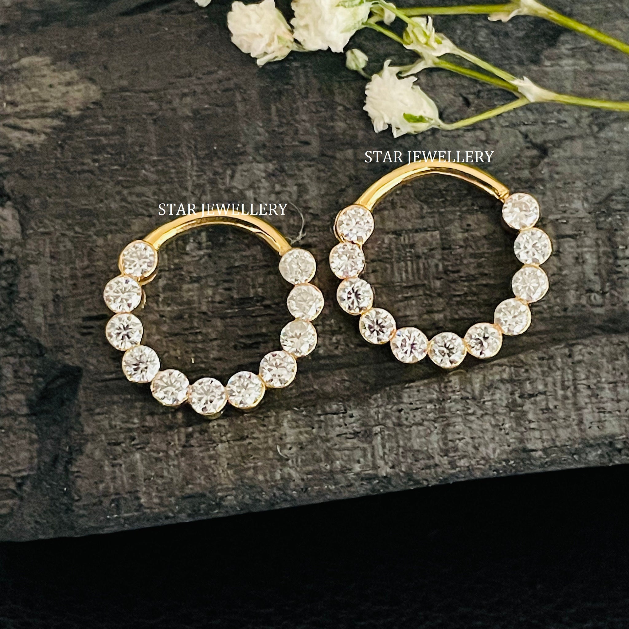 Solid Gold Invisible Set Natural Diamond Septum Piercing for her