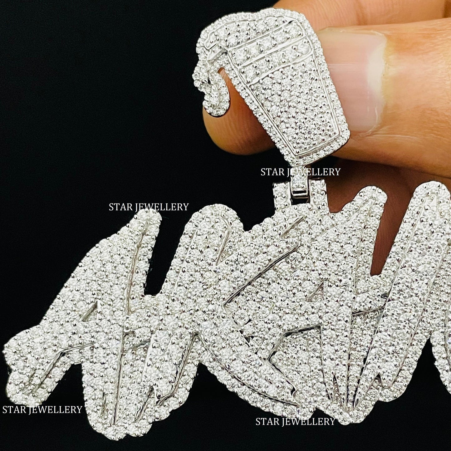 Custom Letter Name VVS Moissanite Icedout Pendant