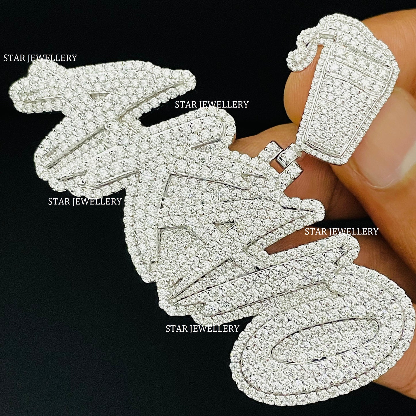 Custom Letter Name VVS Moissanite Icedout Pendant