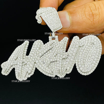 Custom Letter Name VVS Moissanite Icedout Pendant