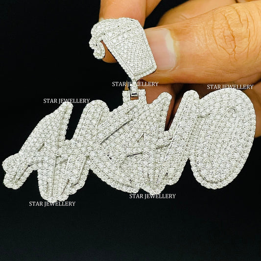 Custom Letter Name VVS Moissanite Icedout Pendant