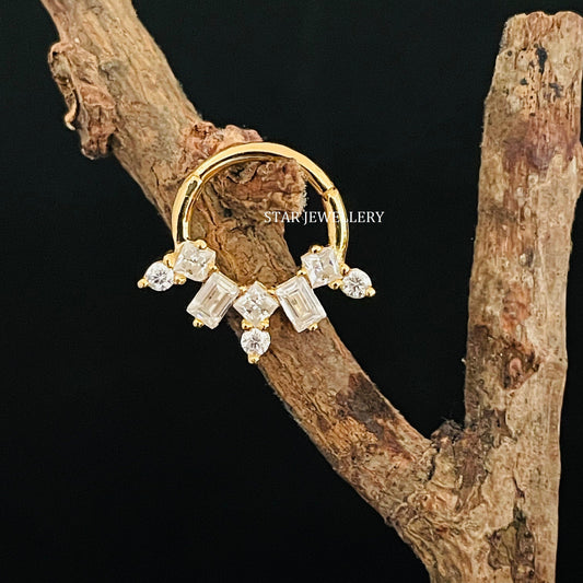 Multi Stone Diamond Septum Clicker