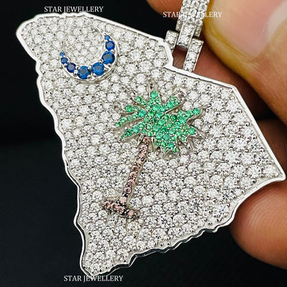 VVS  Moissanite South Carolina Flag Pendant
