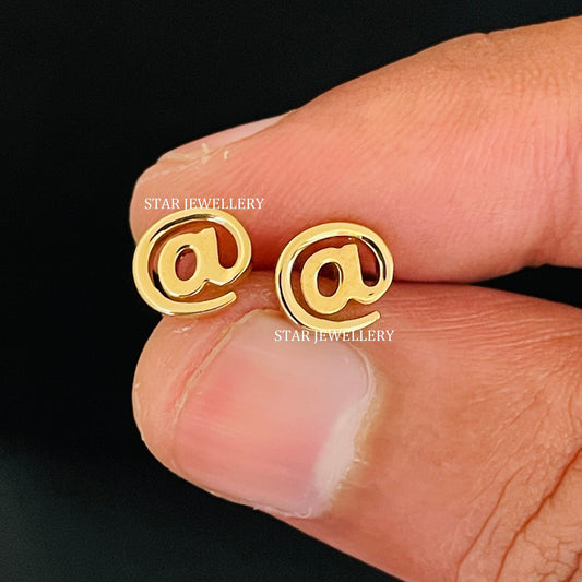 Solid Gold @ Sign Symbol Piercing for Tragus, Lobe, Auricle, Rook, Flat