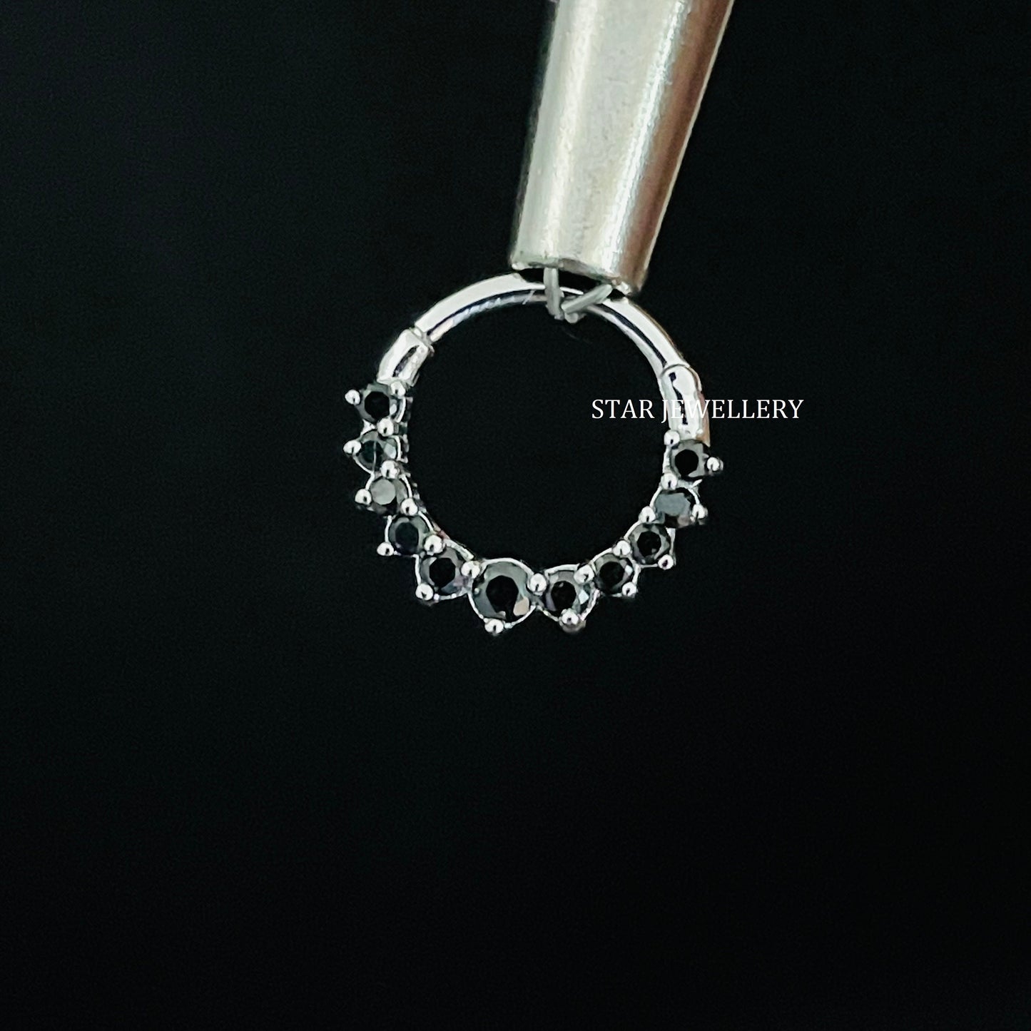 Natural Black Diamond Daith Piercing