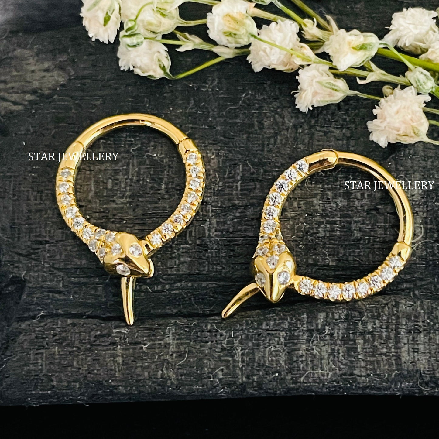CZ Diamond Snake Septum Nose Ring