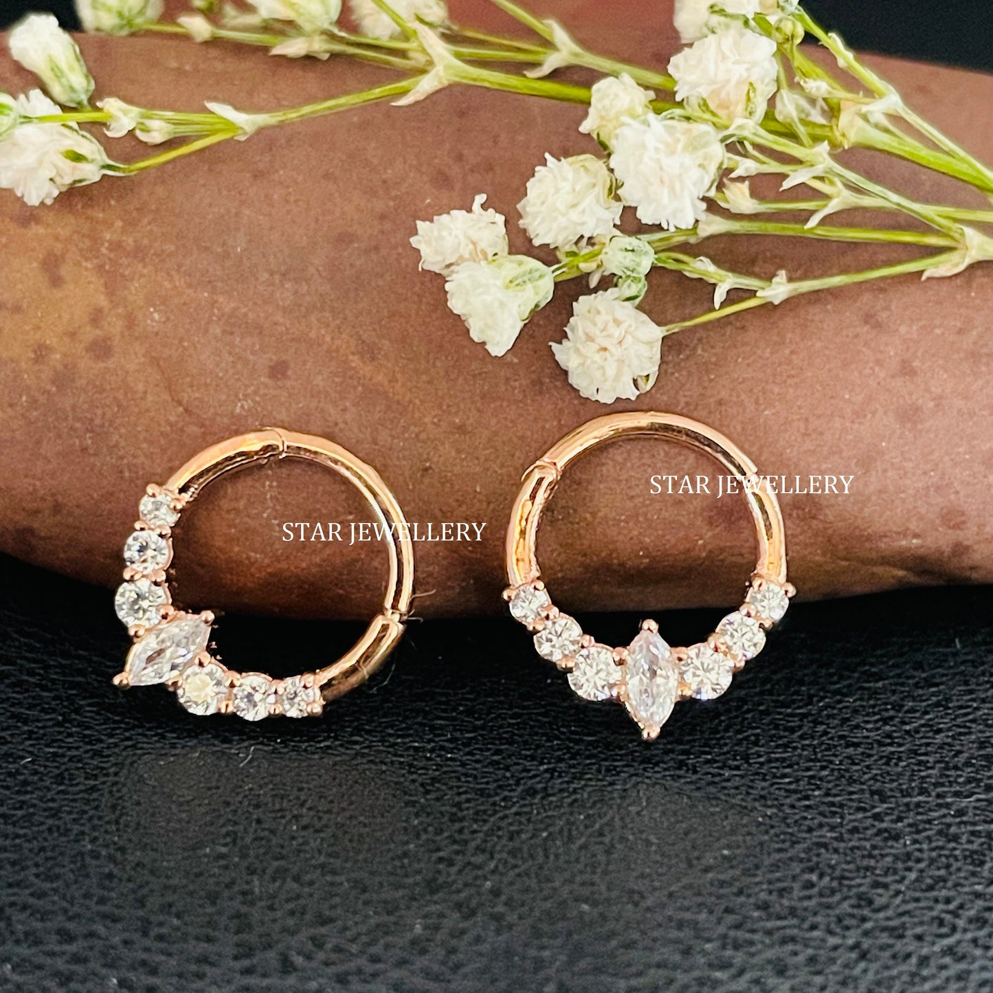 CZ Marquise Diamond Septum Nose Clicker Piercing