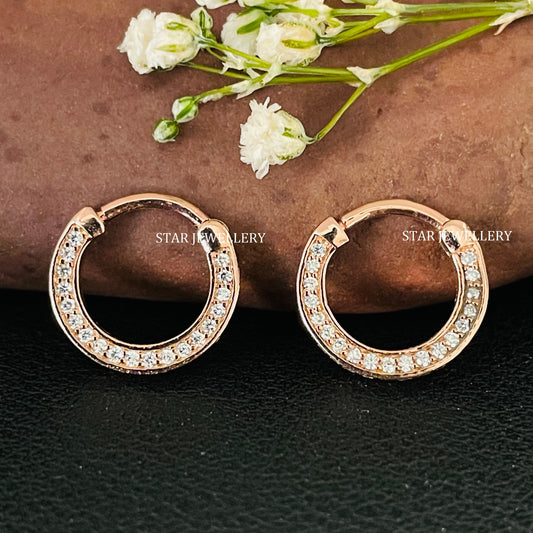 Micro Pave Set CZ Diamond Septum Clicker Piercing in 925 Sterling Silver