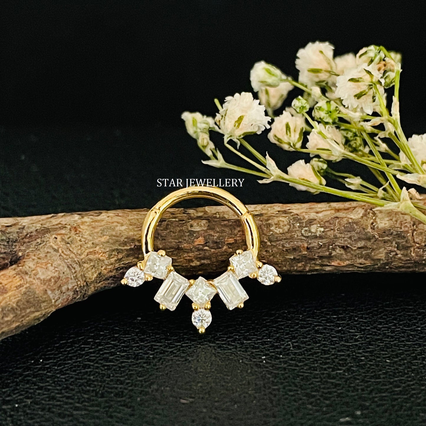Multi Stone Diamond Septum Clicker