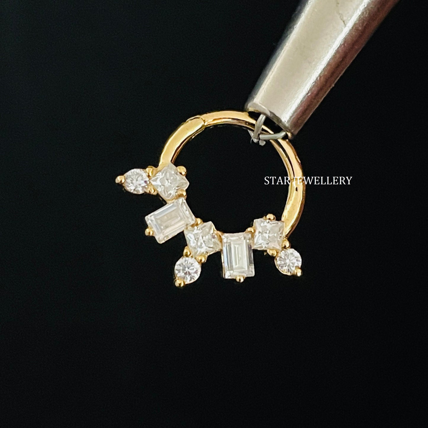 Multi Stone Diamond Septum Clicker