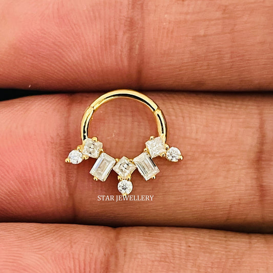 Multi Stone Diamond Septum Clicker