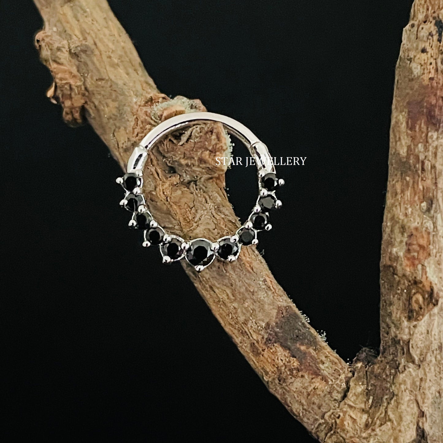Natural Black Diamond Daith Piercing