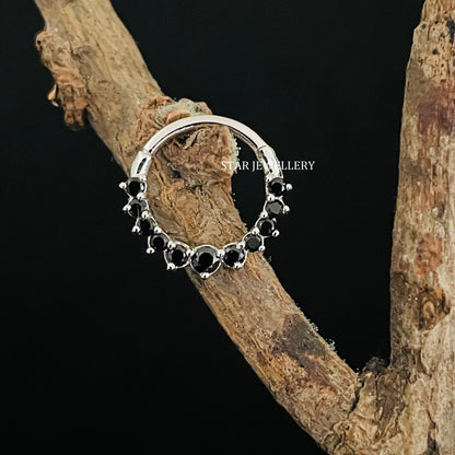 Natural Black Diamond Daith Piercing