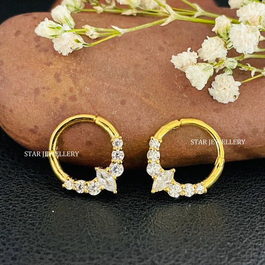 CZ Marquise Diamond Septum Nose Clicker Piercing