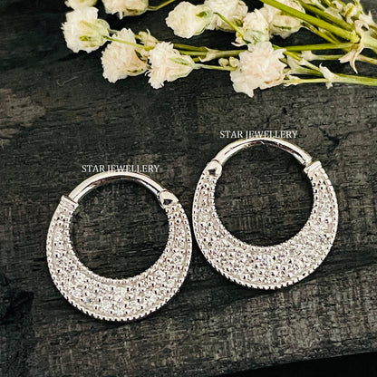 925 Sterling CZ Diamond Unique Daith Clicker Piercing