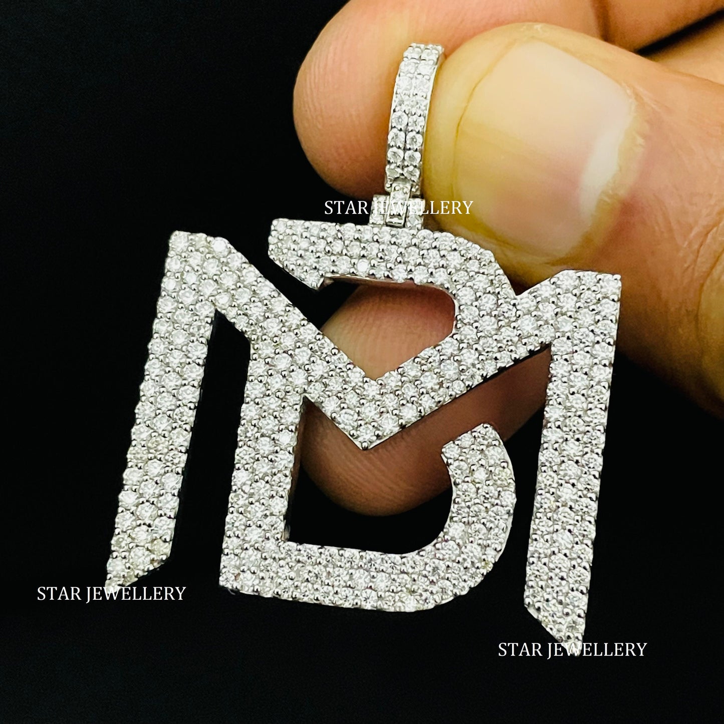 Custom VVS Moissanite Icedout Logo Pendant